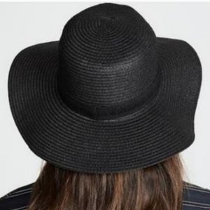 Madewell Women's Black Mesa Packable Straw Hat Size M-L
